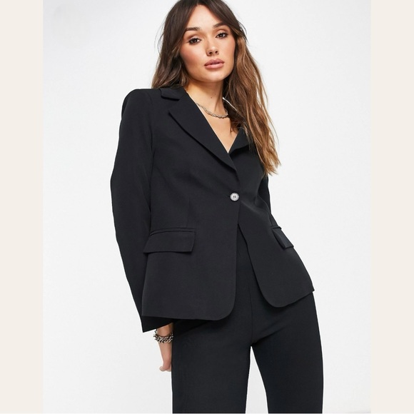 Calvin Klein Lined Single Button Tailored Black Blazer Suit Jacket - Picture 1 of 13